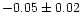 $-0.05\pm 0.02$