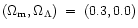 $(\Omega_{\rm m},\Omega_\Lambda)\;=\;(0.3,0.0)$