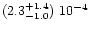 $(2.3^{+1.4}_{-1.0})\ 10^{-4}$