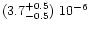 $(3.7^{+0.5}_{-0.5})\ 10^{-6}$