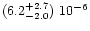 $(6.2^{+2.7}_{-2.0})\ 10^{-6}$