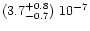 $(3.7^{+0.8}_{-0.7})\ 10^{-7}$