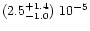 $(2.5^{+1.4}_{-1.0})\ 10^{-5}$