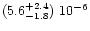 $(5.6^{+2.4}_{-1.8})\ 10^{-6}$