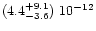 $(4.4^{+9.1}_{-3.6})\ 10^{-12}$