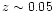 $z\sim 0.05$