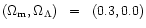 $(\Omega_{\rm m},\Omega_\Lambda)\;\;=\;\;(0.3, 0.0)$