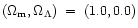 $(\Omega_{\rm m},\Omega_\Lambda)\;=\;(1.0,0.0)$