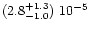$(2.8^{+1.3}_{-1.0})\ 10^{-5}$