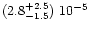 $(2.8^{+2.5}_{-1.5})\ 10^{-5}$