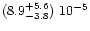 $(8.9^{+5.6}_{-3.8})\ 10^{-5}$