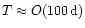 $T \approx O(100\,{\rm d})$