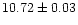 $10.72\pm0.03$