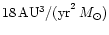 $18{\rm\,AU^3/(yr}^2\,M_{\odot})$