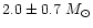 $2.0\pm 0.7~M_{\odot}$