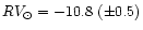 $RV_\odot = -10.8\ (\pm 0.5)$