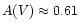 $A(V) \approx 0.61$