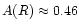 $A(R) \approx 0.46$