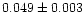 $0.049\pm0.003$
