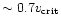 $\sim0.7v_{\rm crit}$