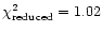 $\chi_{\rm reduced}^2=1.02$