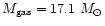 $M_{\rm gas}=17.1~M_\odot$
