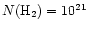 $N({\rm H}_2)=10^{21}$