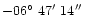 $-06\hbox{$^\circ$ }47\hbox{$^\prime$ }14\hbox{$^{\prime\prime}$ }$