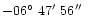 $-06\hbox{$^\circ$ }47\hbox{$^\prime$ }56\hbox{$^{\prime\prime}$ }$