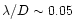 $\lambda/D \sim 0.05$