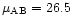 $\mu_{\rm AB} = 26.5$