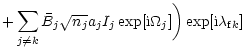 $\displaystyle + \sum_{j \neq k} \bar{B}_j \sqrt{n_j} a_j I_j
\exp[{\rm i} \Omega_j] \bigg) \exp[{\rm i} \lambda_{{\rm f} k}]$