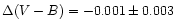 $\Delta(V-B)= -0.001 \pm
0.003$