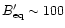 $B'_{\rm eq} \sim 100$
