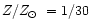 $Z/\mbox{$Z_{\odot}$ }= 1/30$