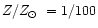 $Z/\mbox{$Z_{\odot}$ }= 1/100$