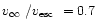 $\mbox{$v_{\infty}$ /$v_{\rm esc}$ }= 0.7$