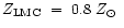 $Z_{\rm LMC}~=~0.8~\mbox{$Z_{\odot}$ }$