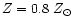 $Z = 0.8~\mbox{$Z_{\odot}$ }$