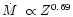 $\dot{M}~\propto Z^{0.69}$