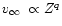 $\mbox{$v_{\infty}$ }\propto Z^q$