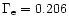 $\Gamma _{\rm e} = 0.206$