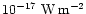 $\rm 10^{-17}~W\,m^{-2}$