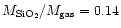 $M_{\rm SiO_{2}}/M_{\rm gas}=0.14$