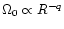 $\Omega_0
\propto R^{-q}$