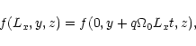 \begin{displaymath}f(L_x,y,z)=f(0,y+ q \Omega_0 L_x t,z),
\end{displaymath}