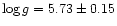 $\log g = 5.73 \pm 0.15$