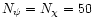 $N_{\psi }=N_{\chi }=50$