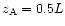 $z_{\rm A}=0.5L$