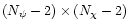 $\left(N_\psi-2\right)\times\left(N_\chi-2\right)$